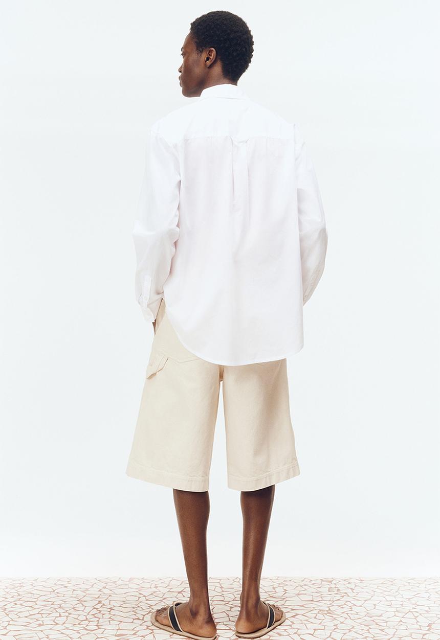 H&M - H&M Atelier: Loose fit cotton poplin shirt - white