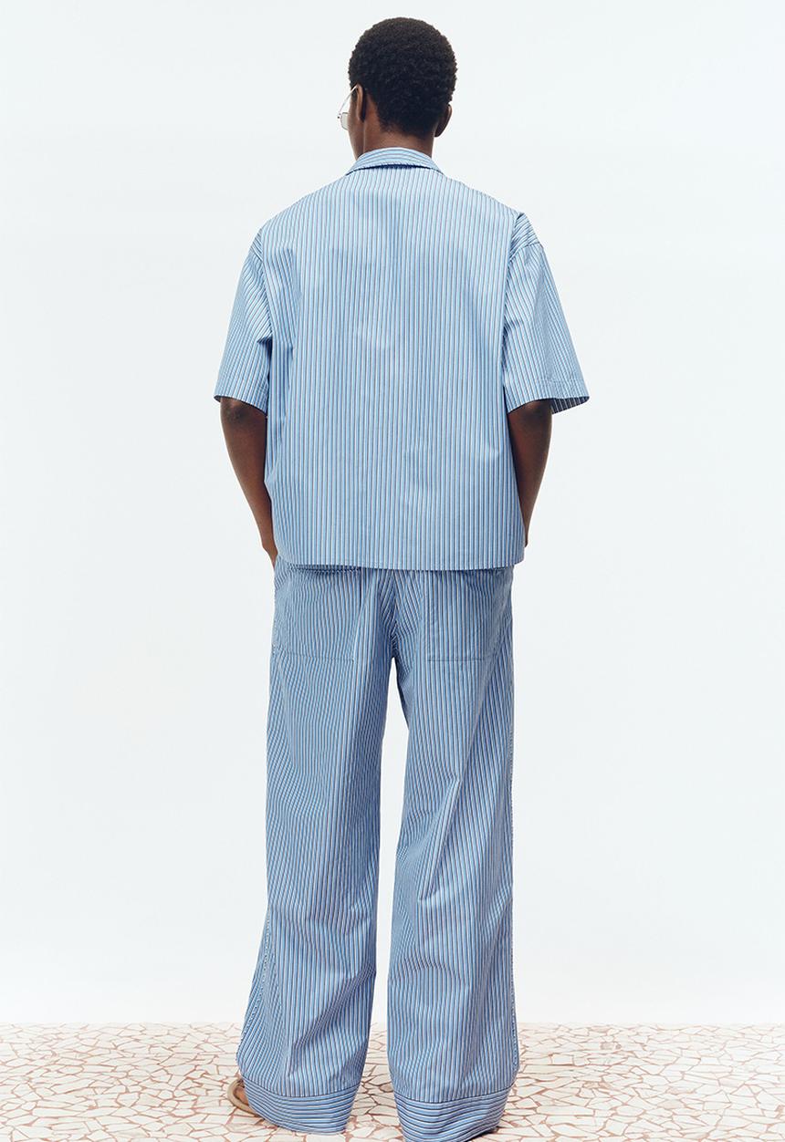 H&M - H&M Atelier: Relaxed fit cotton resort shirt - blue/striped