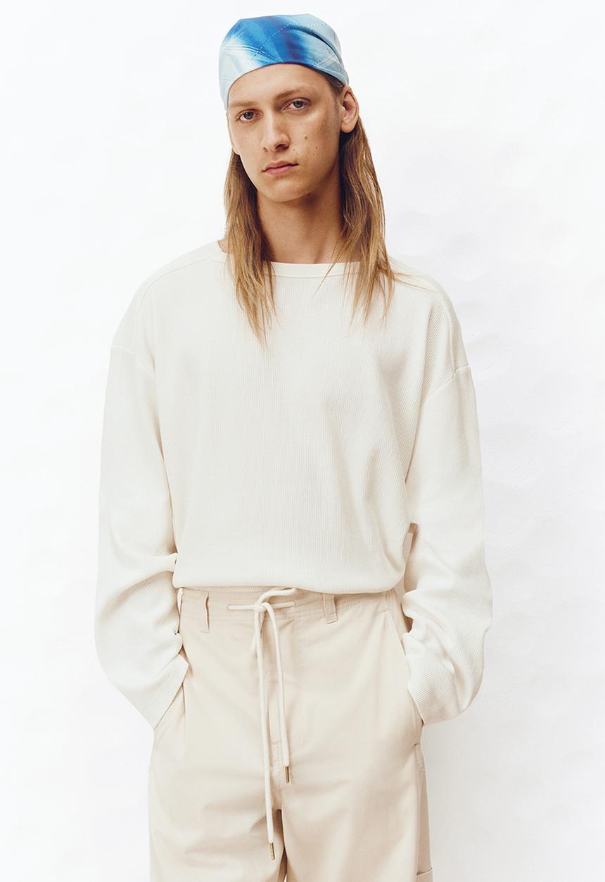 H&M - H&M Atelier: Regular fit long-sleeved T-shirt - ivory