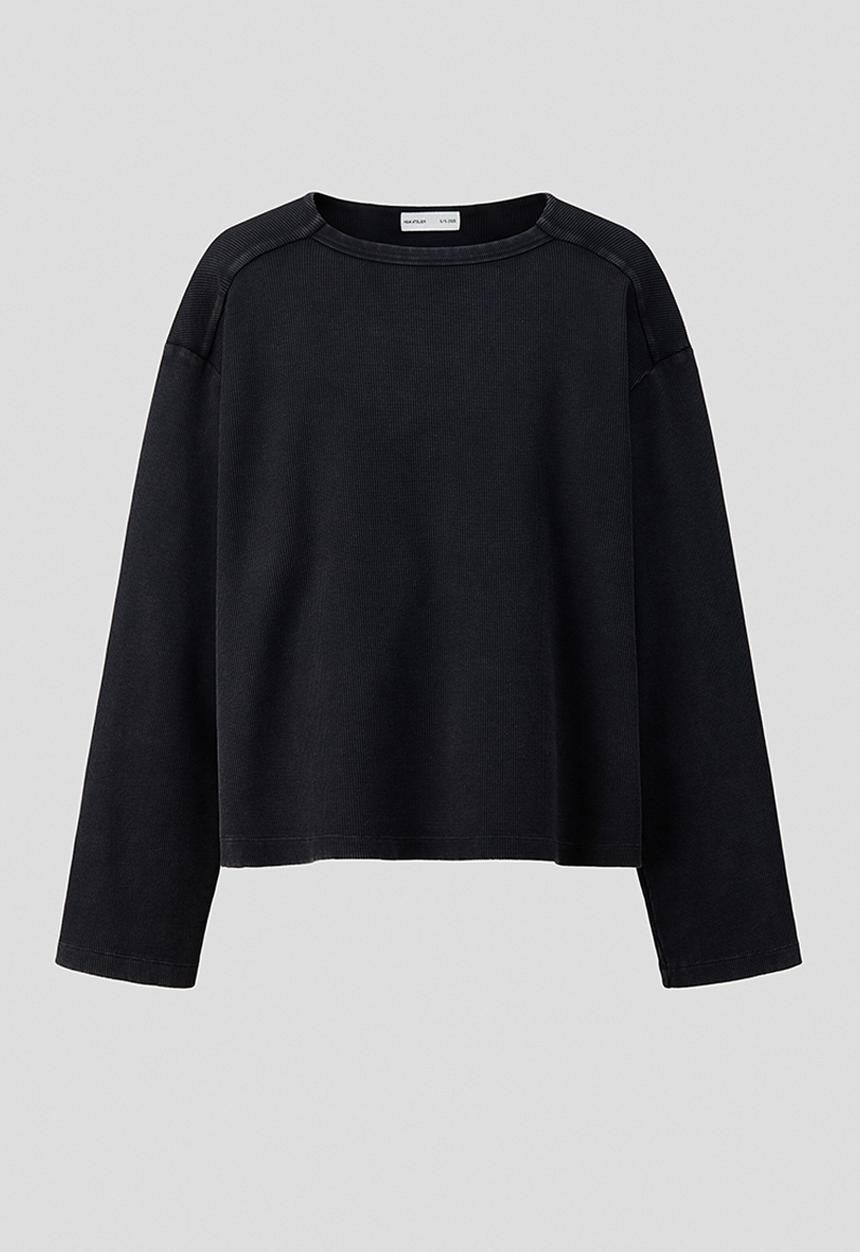 H&M - H&M Atelier: Regular fit long-sleeved T-shirt - black