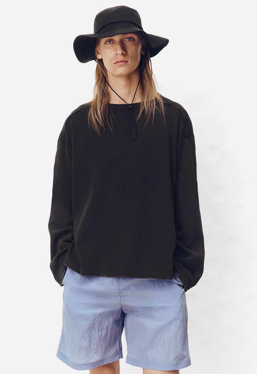 H&M - H&M Atelier: Regular fit long-sleeved T-shirt - black