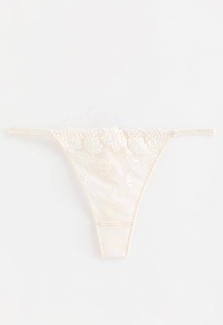 New Look - Floral applique thon  - 13 cream