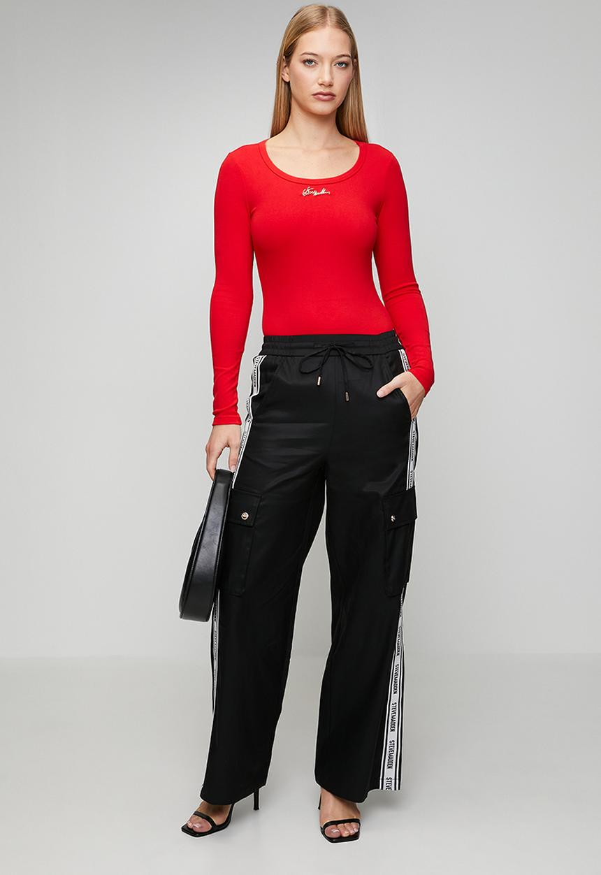 Steve Madden - Ladies billy long sleeve bodysuit - red