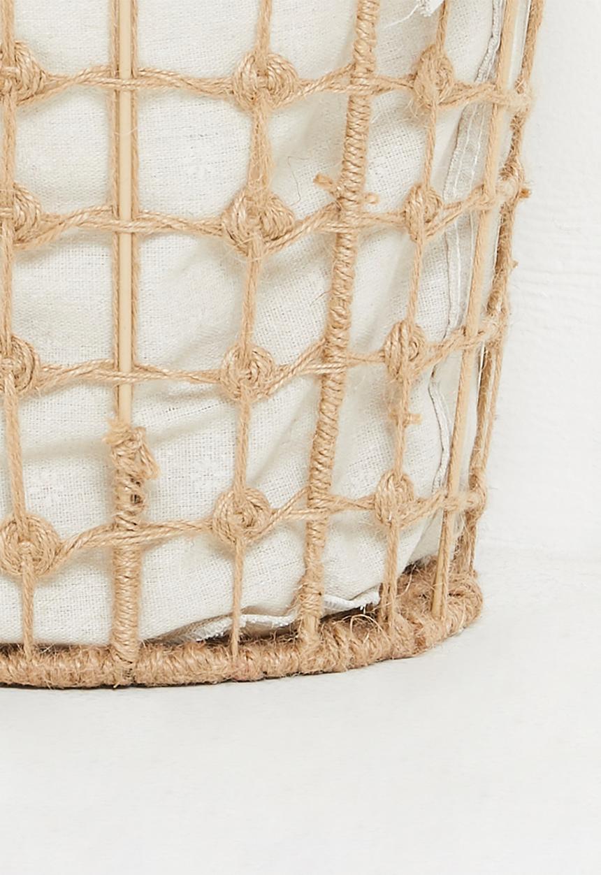 Pop Candy - Rope macrame small design laundry basket - sand dune