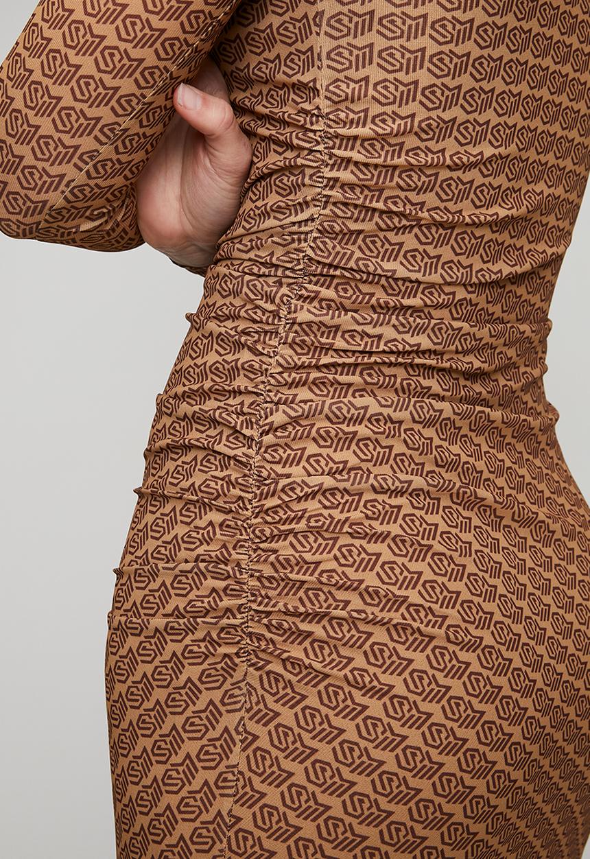 Steve Madden - Ladies rachel bateaux neck midi dress - brown