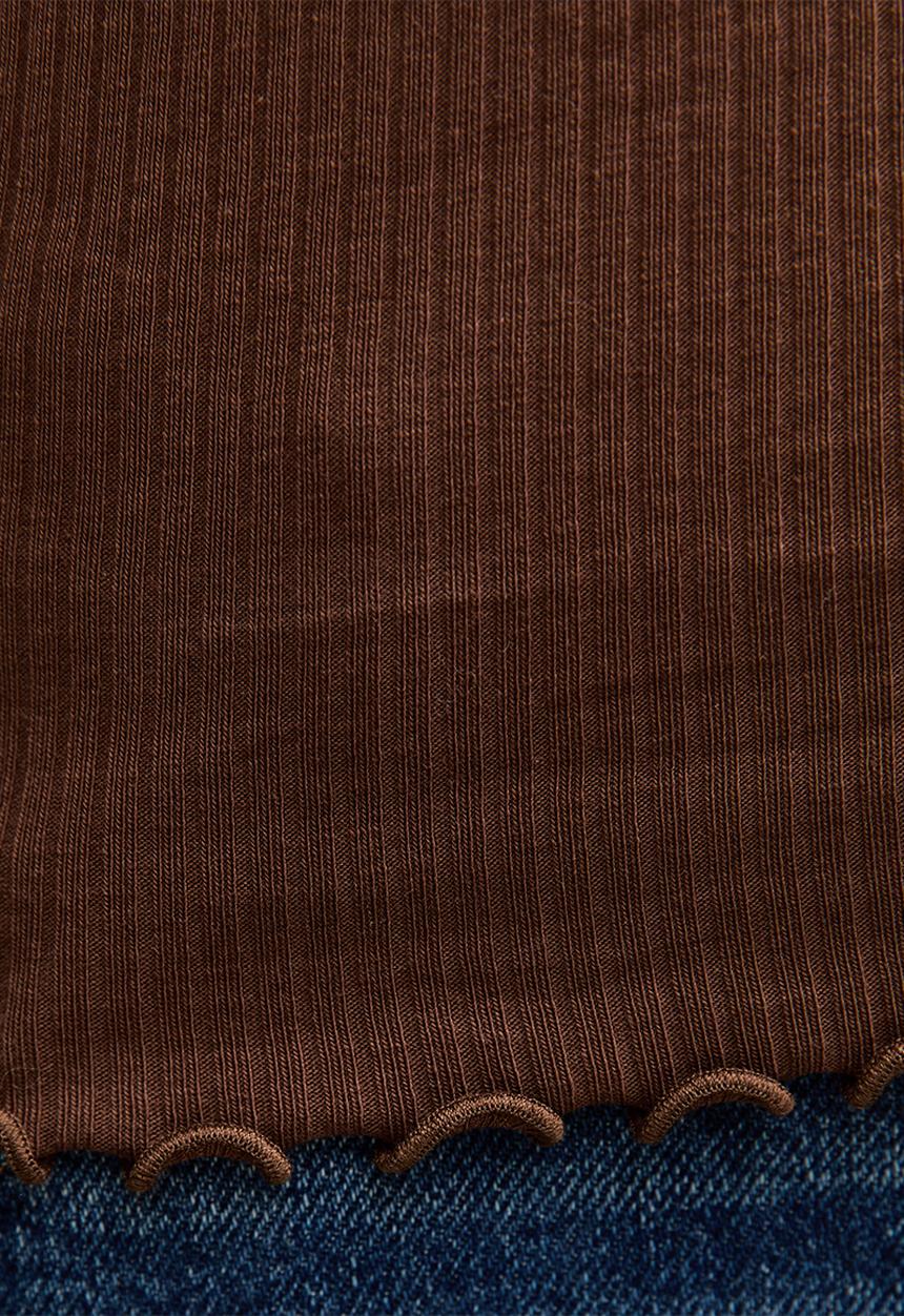 New Look - Ss babylock tee - dark brown