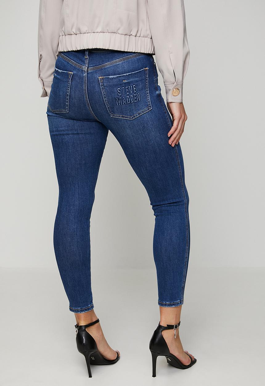 Steve Madden - Ladies eva curvy dark wash skinny - dark blue
