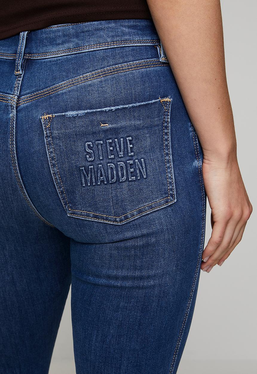 Steve Madden - Ladies eva curvy dark wash skinny - dark blue