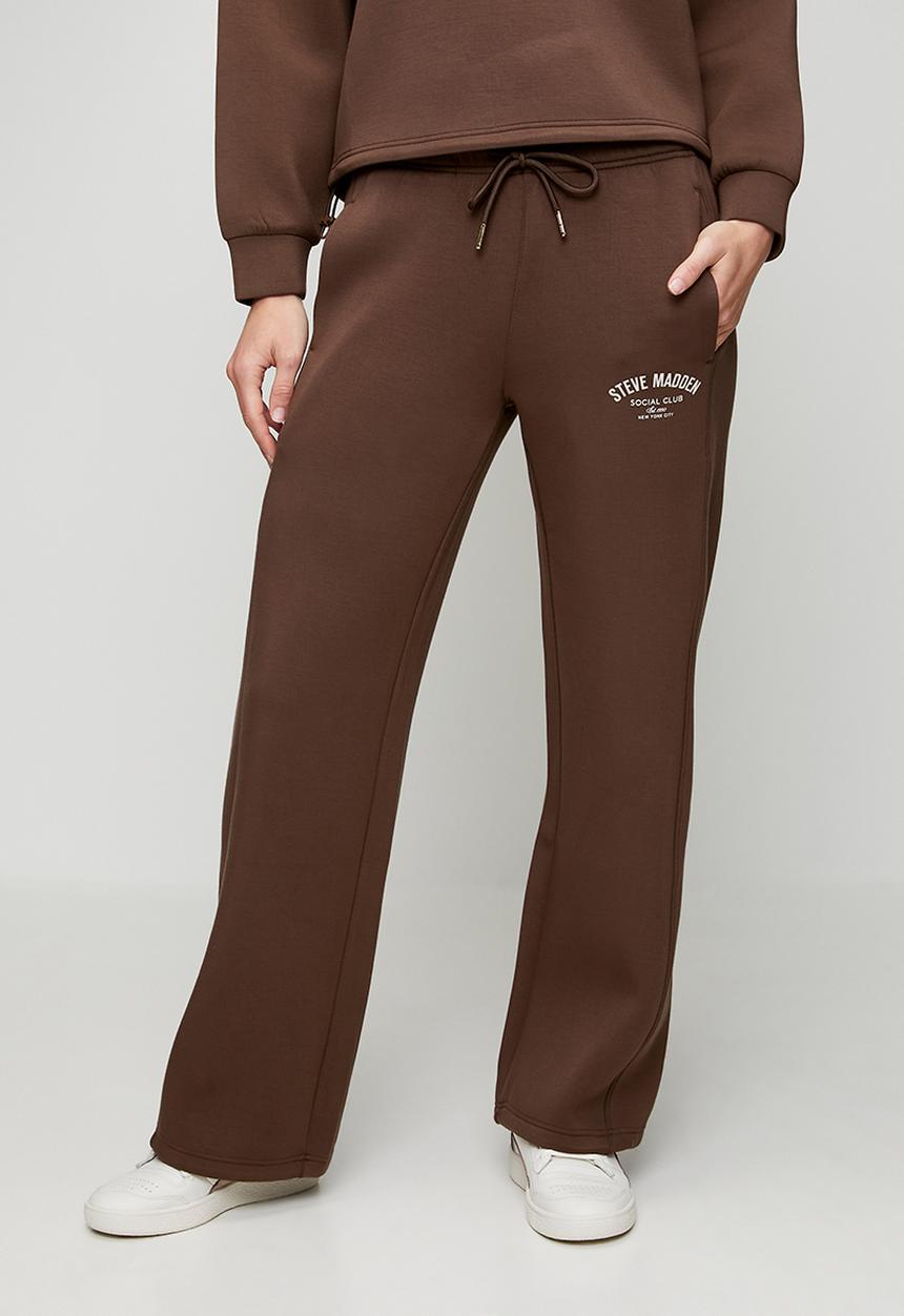 Steve Madden - Ladies tiffany wideleg scuba jogger - bitter choc