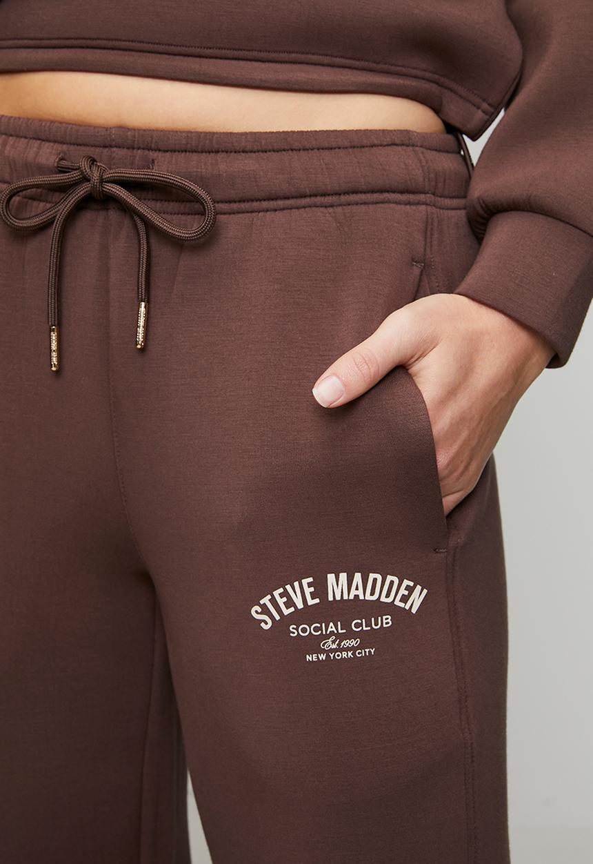 Steve Madden - Ladies tiffany wideleg scuba jogger - bitter choc