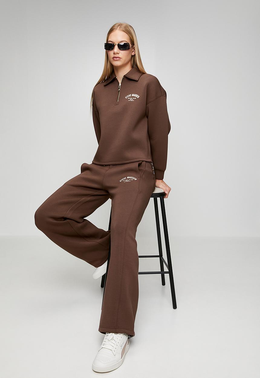 Steve Madden - Ladies tiffany wideleg scuba jogger - bitter choc