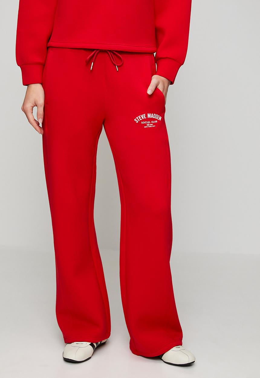 Steve Madden - Ladies tiffany wideleg scuba jogger - red