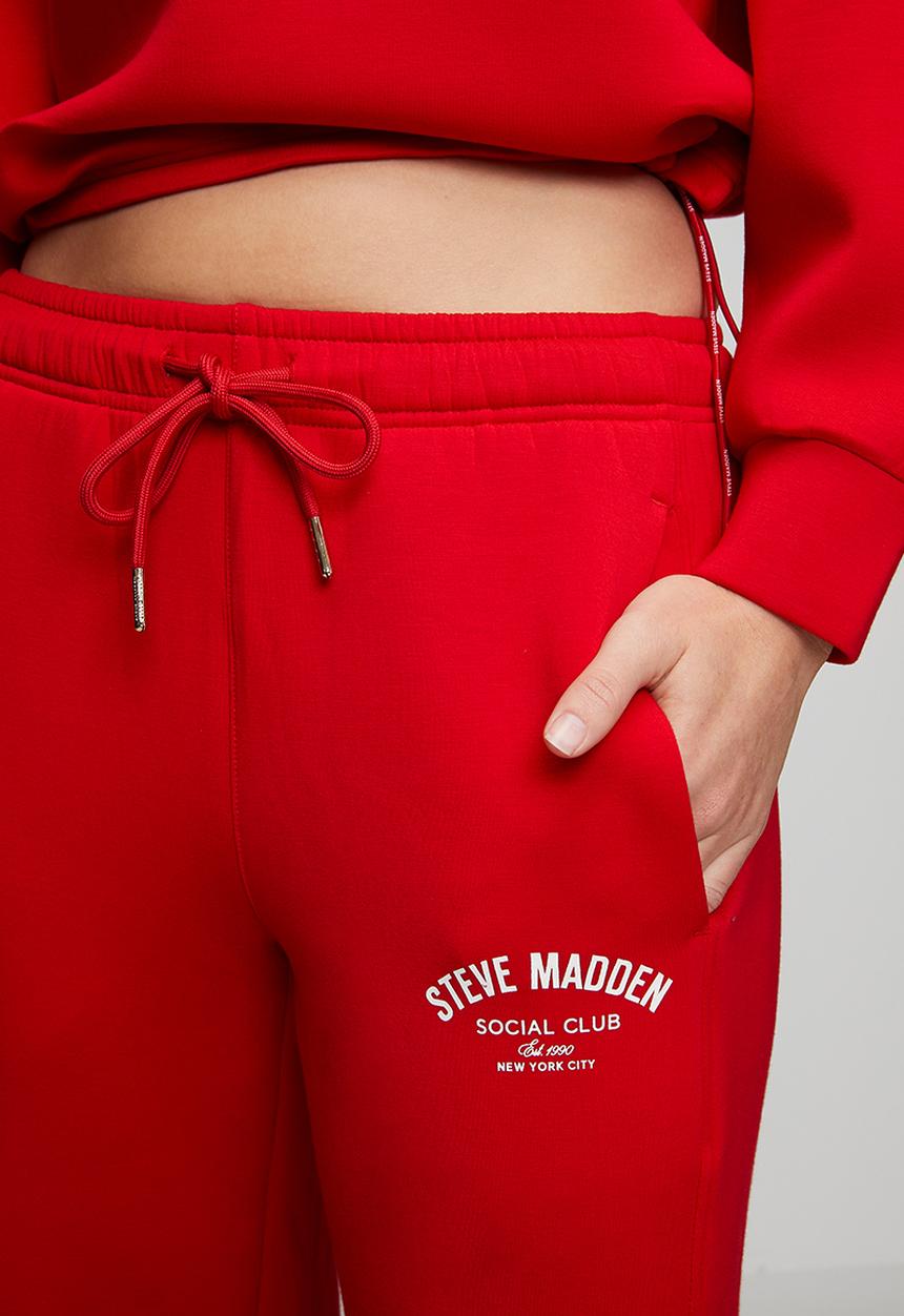 Steve Madden - Ladies tiffany wideleg scuba jogger - red