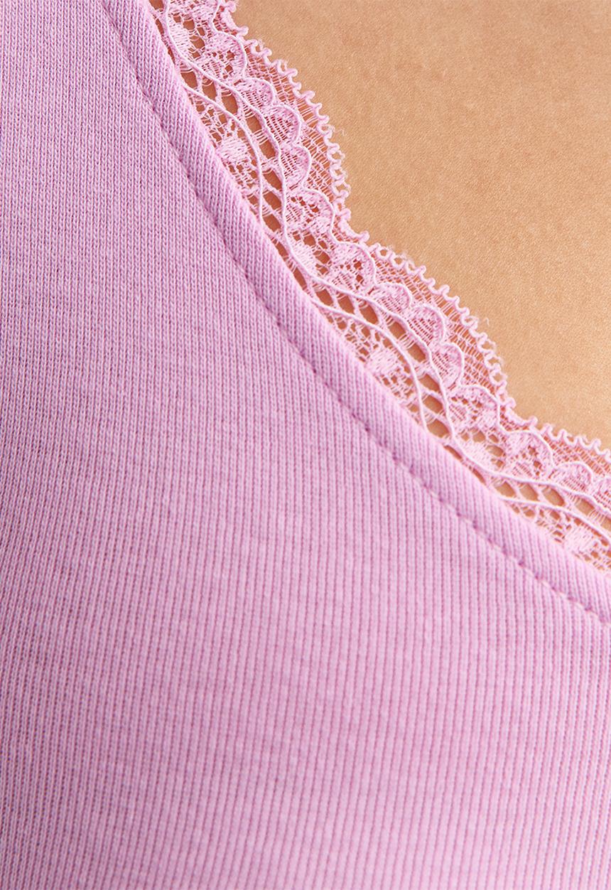 New Look - Vde lace trim vest - lt pink