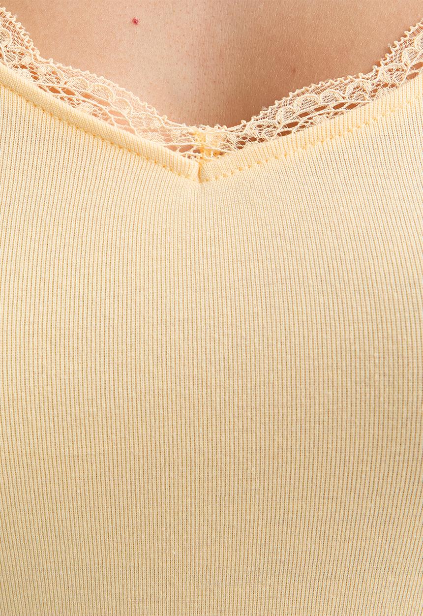 New Look - Vde lace trim vest - lt yellow