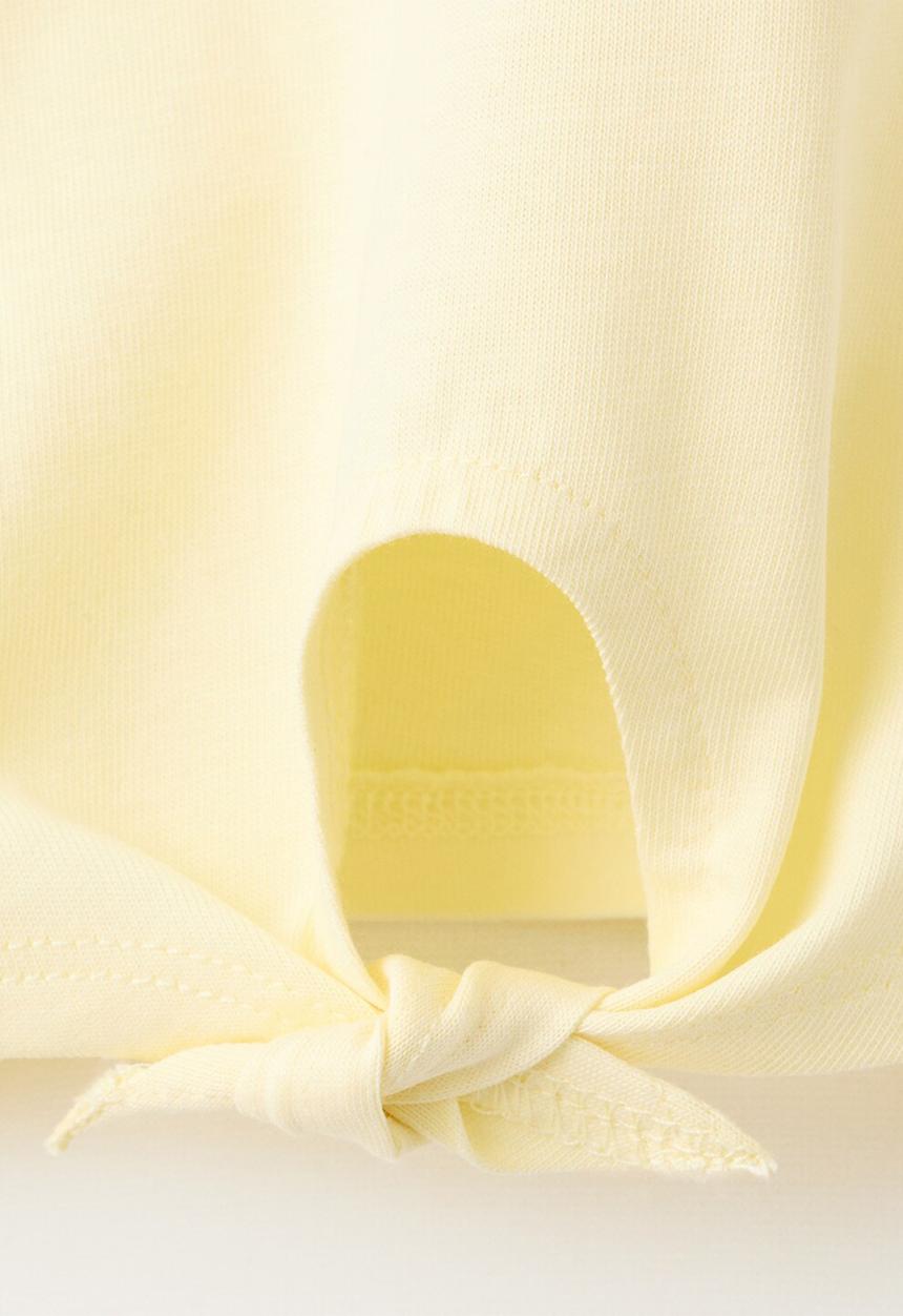 MANGO - T-Shirt ete - Light/Pastel Yellow