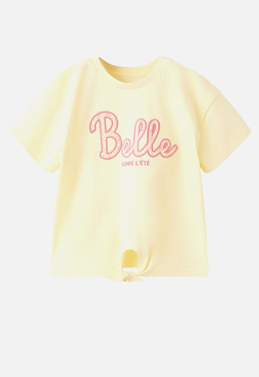 MANGO - T-Shirt ete - Light/Pastel Yellow