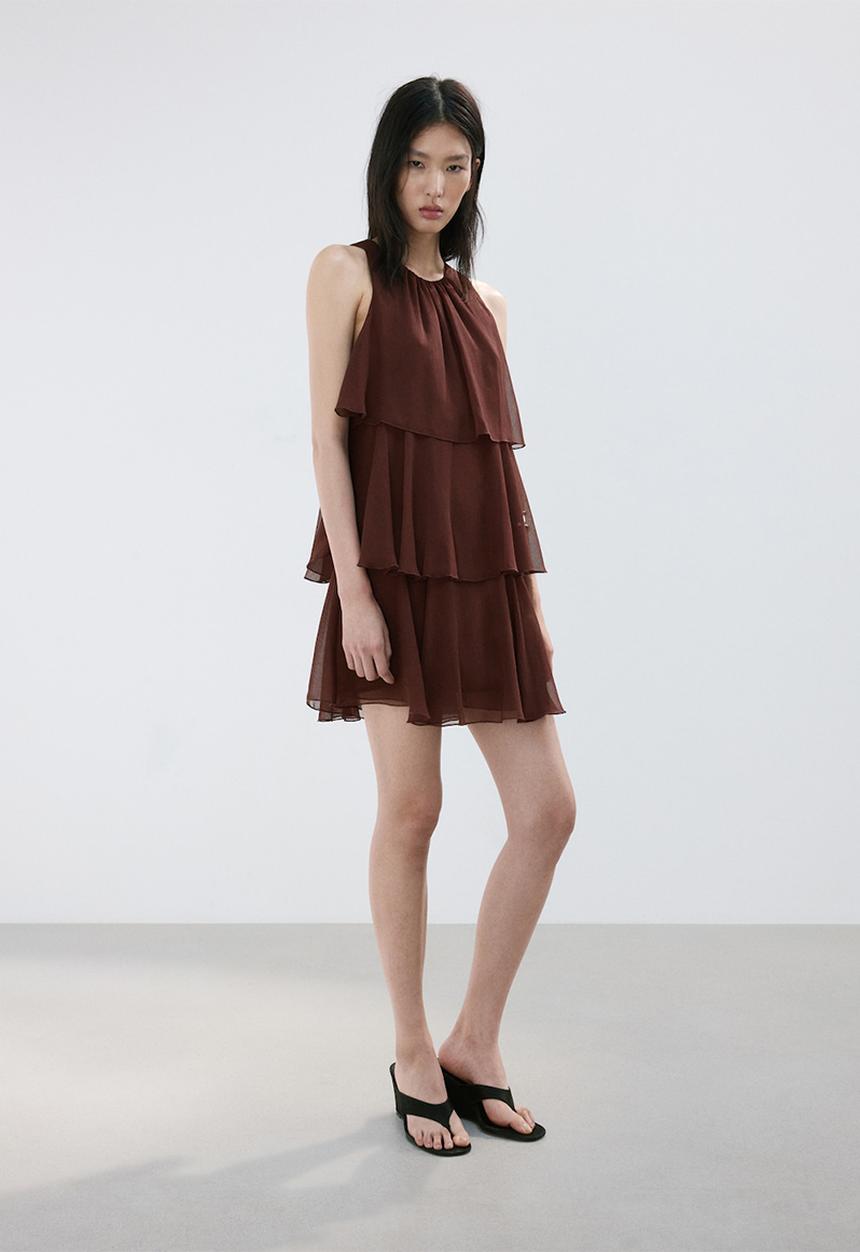 MANGO - Dress cake - dark brown