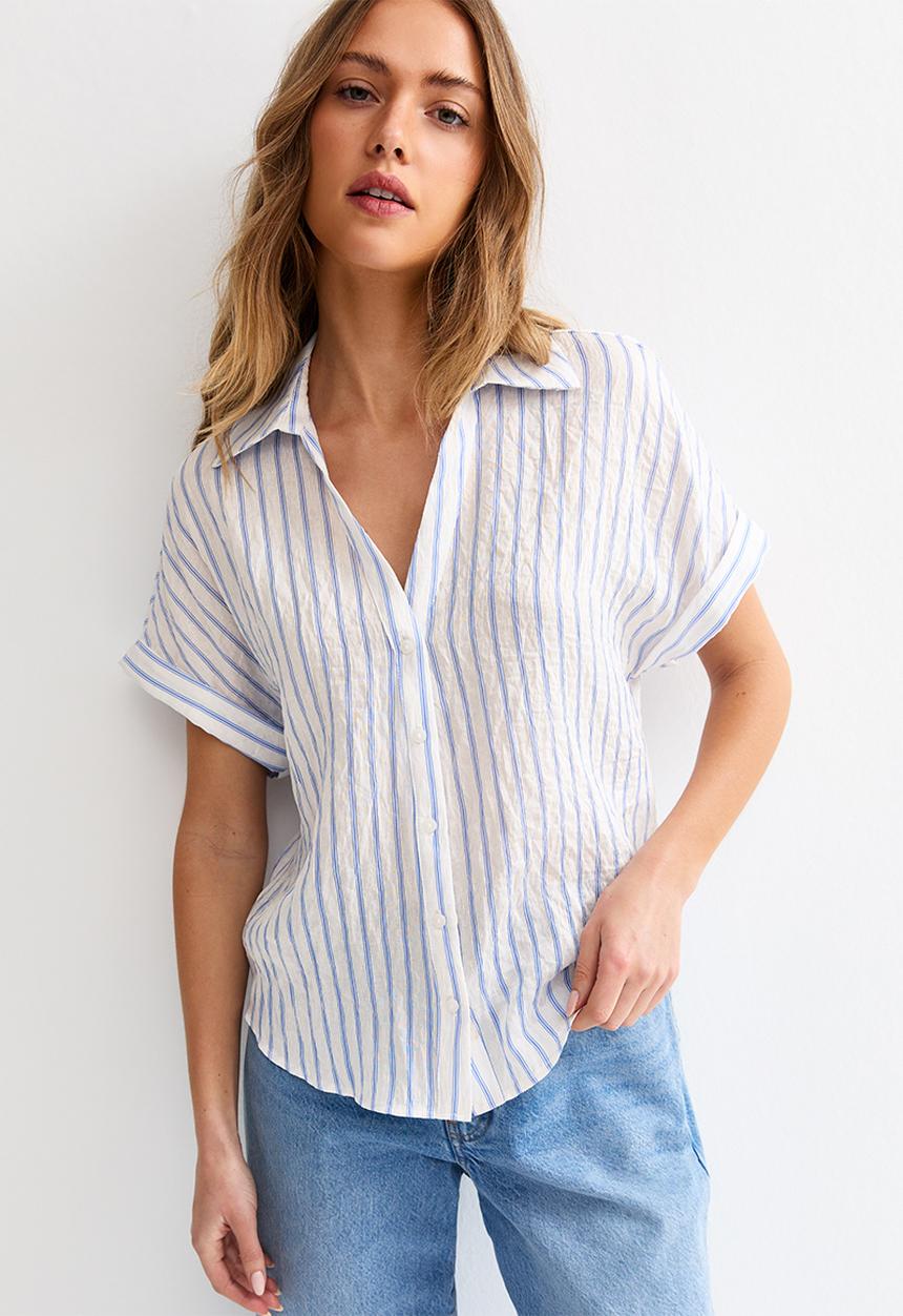 New Look - K jim ss shirt - blue stripe