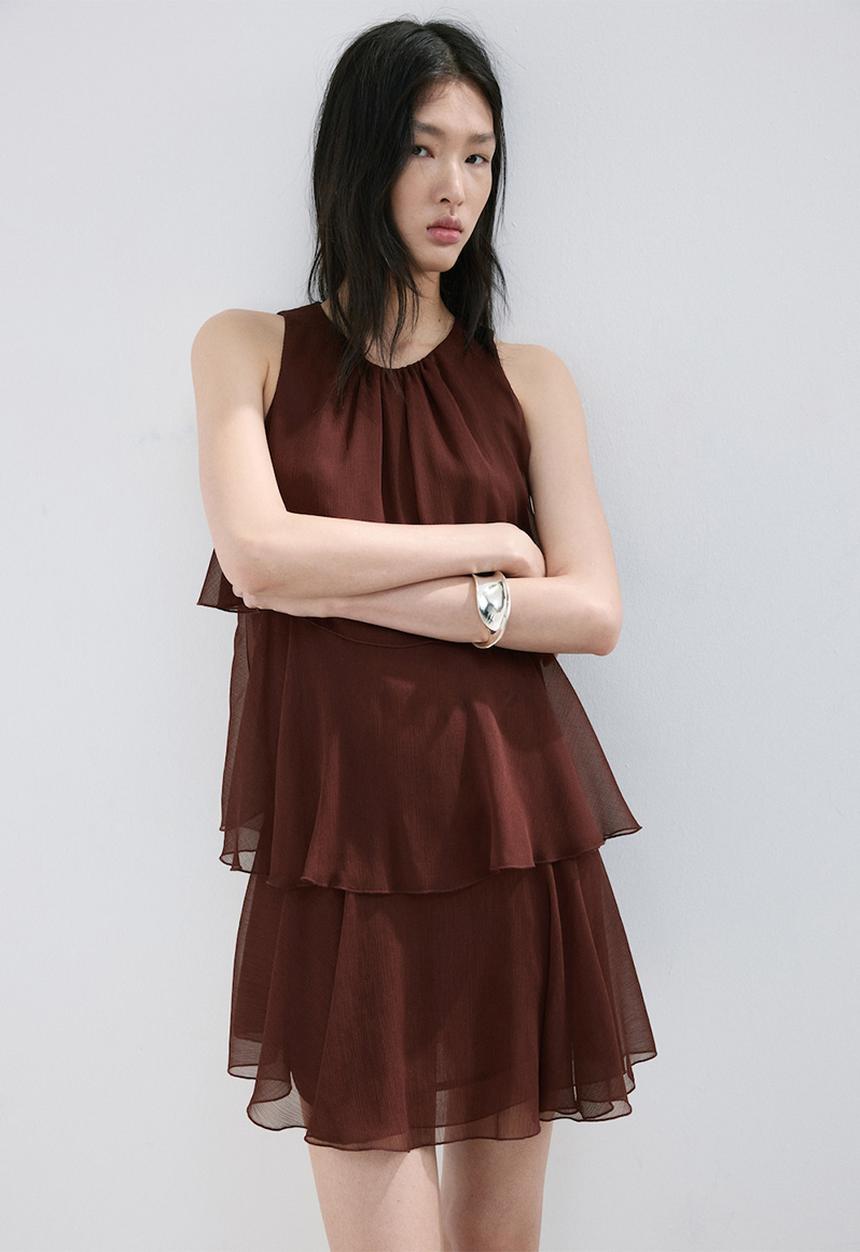 MANGO - Dress cake - dark brown