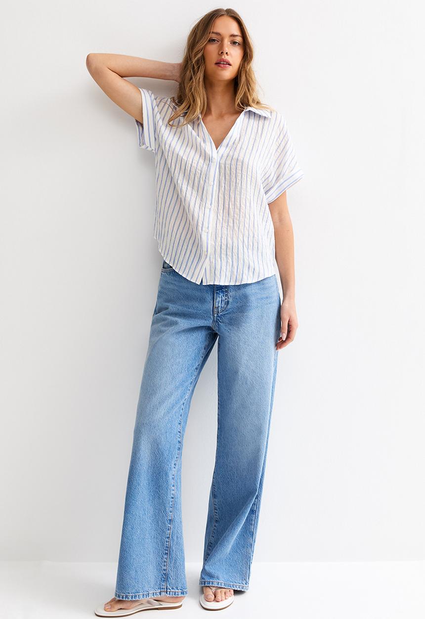 New Look - K jim ss shirt - blue stripe