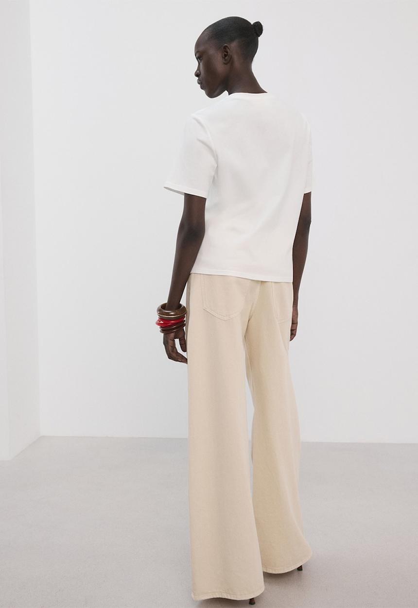 MANGO - T-shirt flori - white