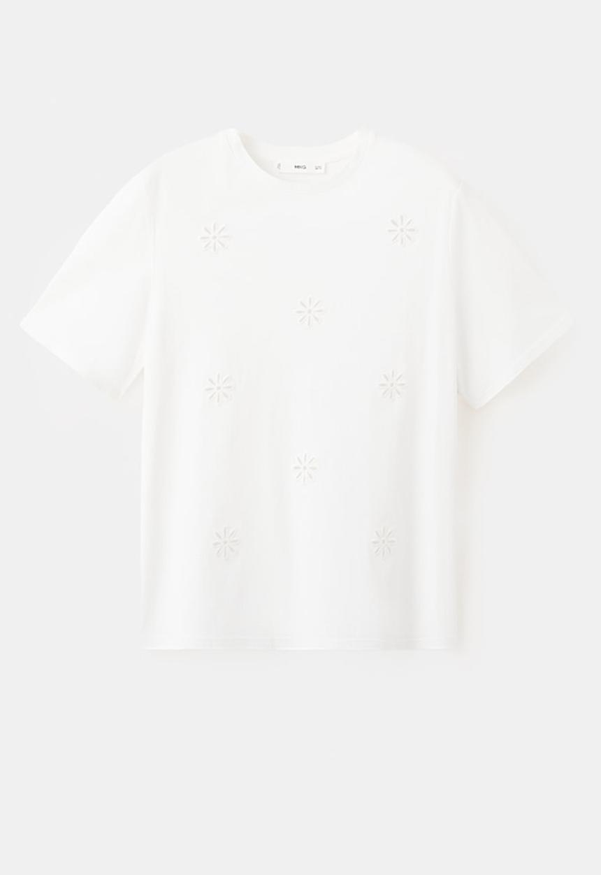 MANGO - T-shirt flori - white