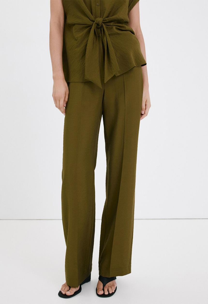 MANGO - Trousers nudo - green