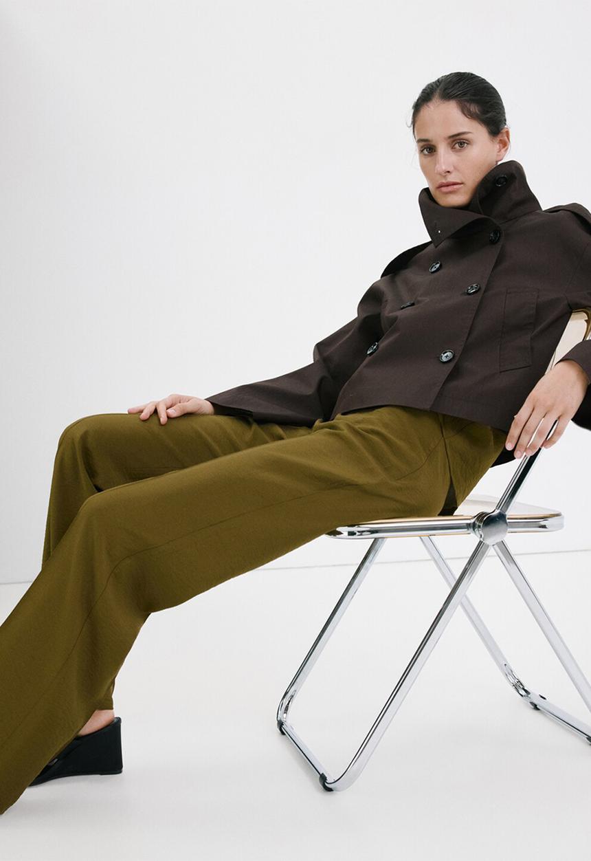 MANGO - Trousers nudo - green