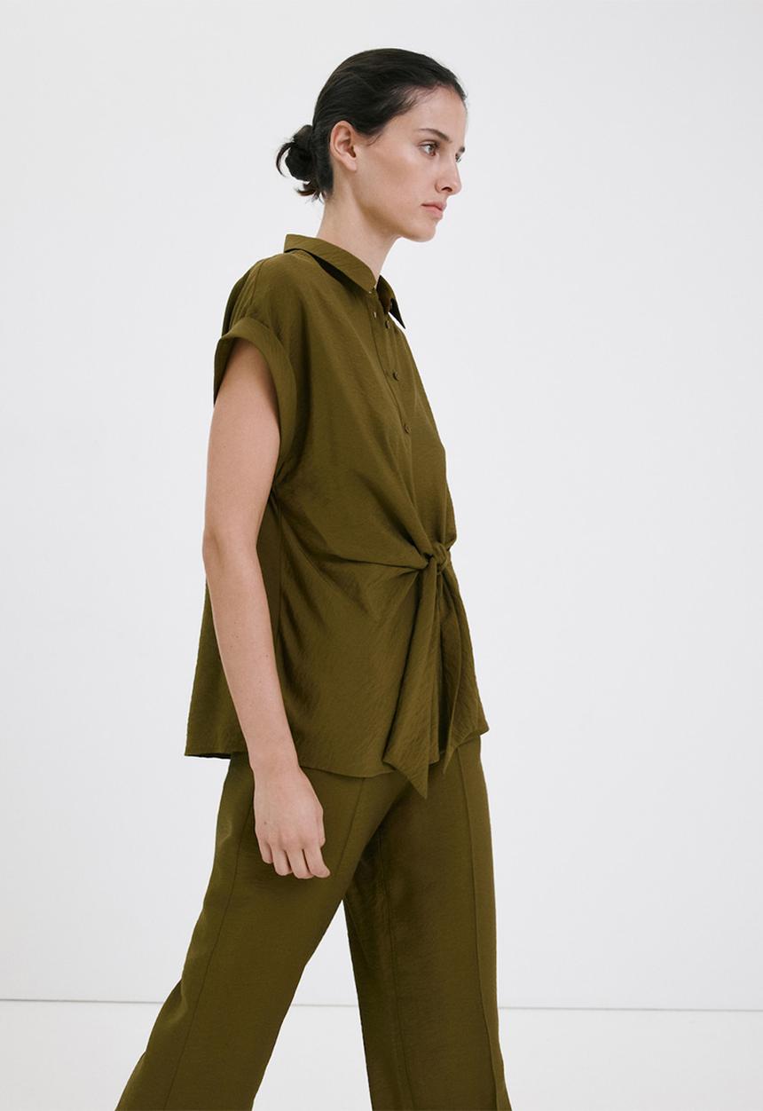 MANGO - Trousers nudo - green