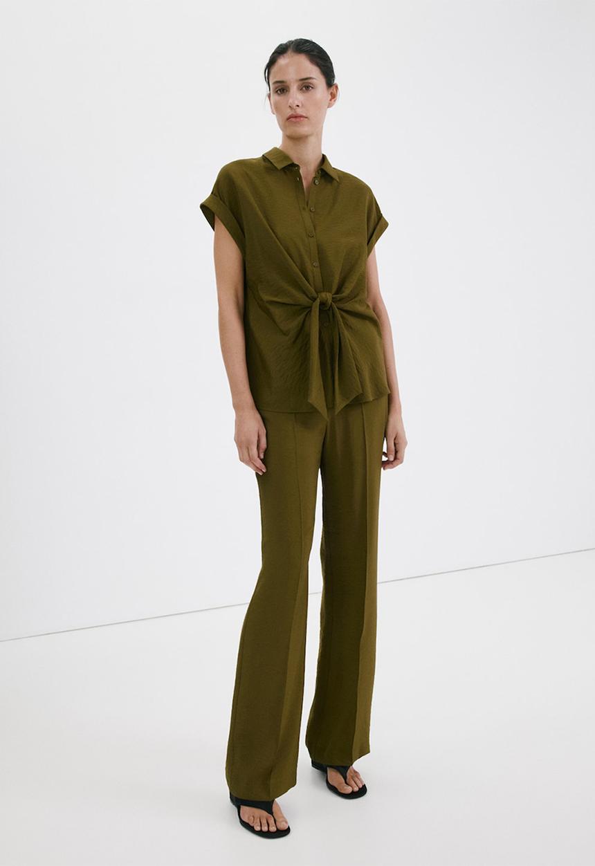 MANGO - Trousers nudo - green