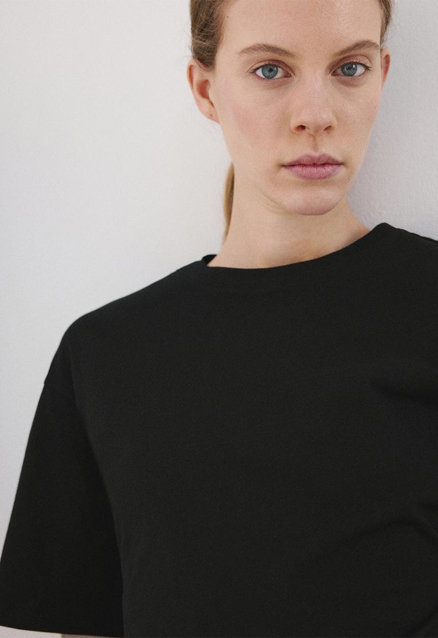 MANGO - T-shirt magnolia - black