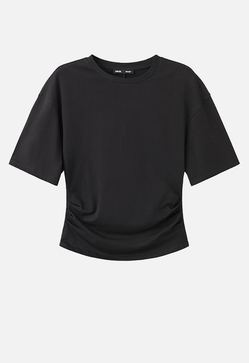 MANGO - T-shirt magnolia - black