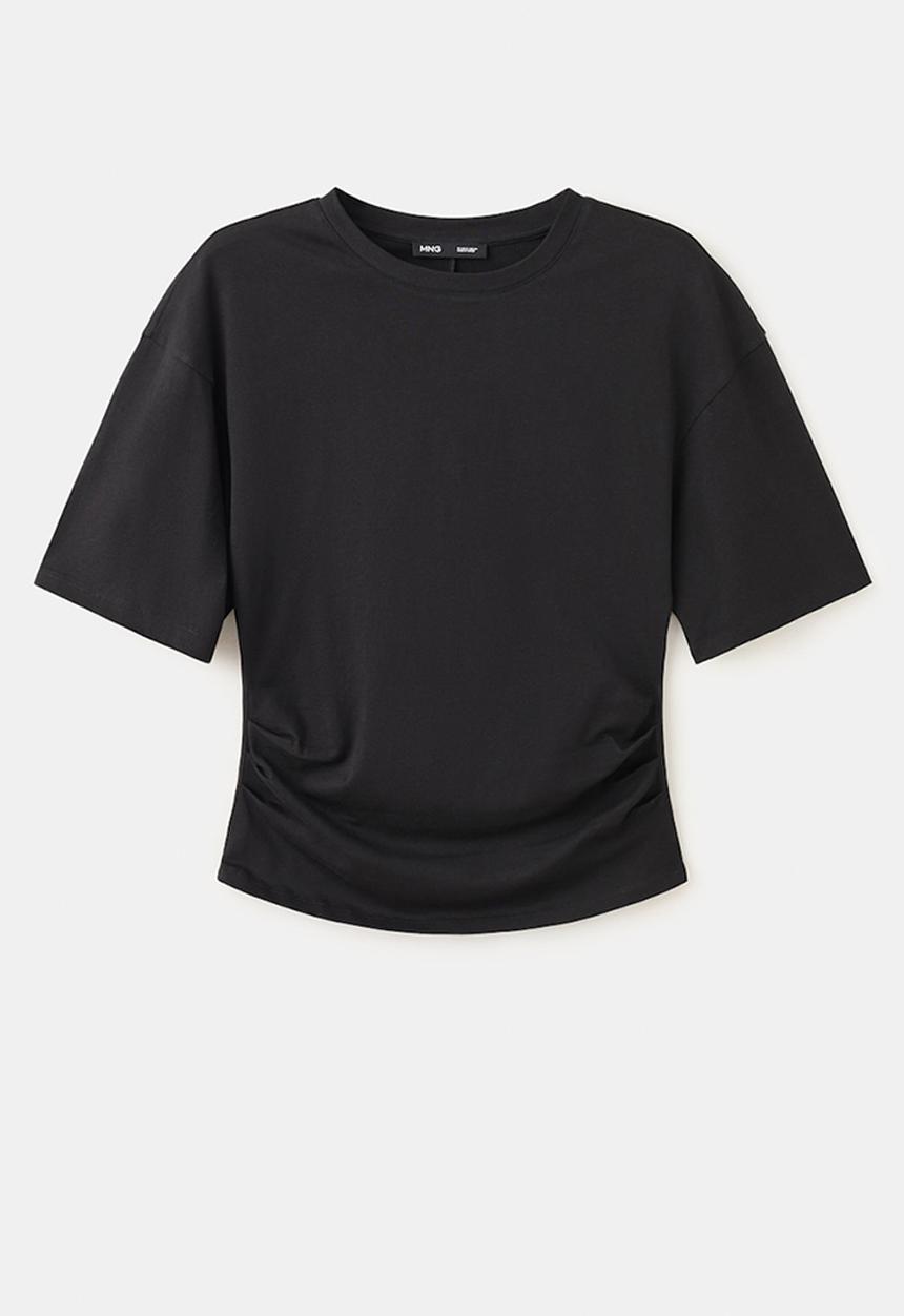 MANGO - T-shirt magnolia - black