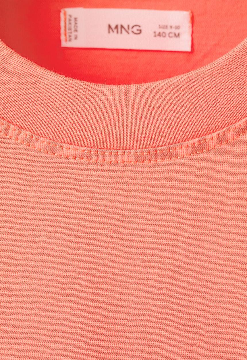 MANGO - T-shirt Cutwash - coral Red