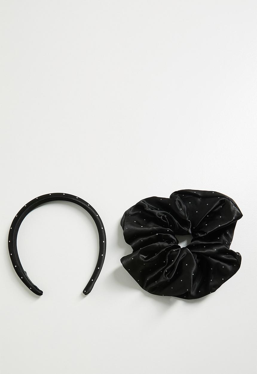 Pop Candy - Hairband and scrunchie set - black