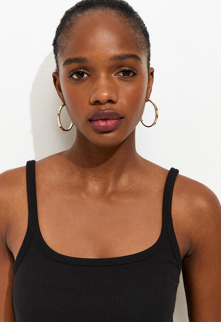 New Look - Vde rib strappy cami - black