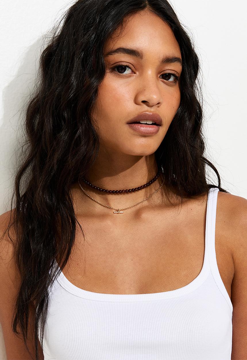New Look - Vde rib strappy cami - white