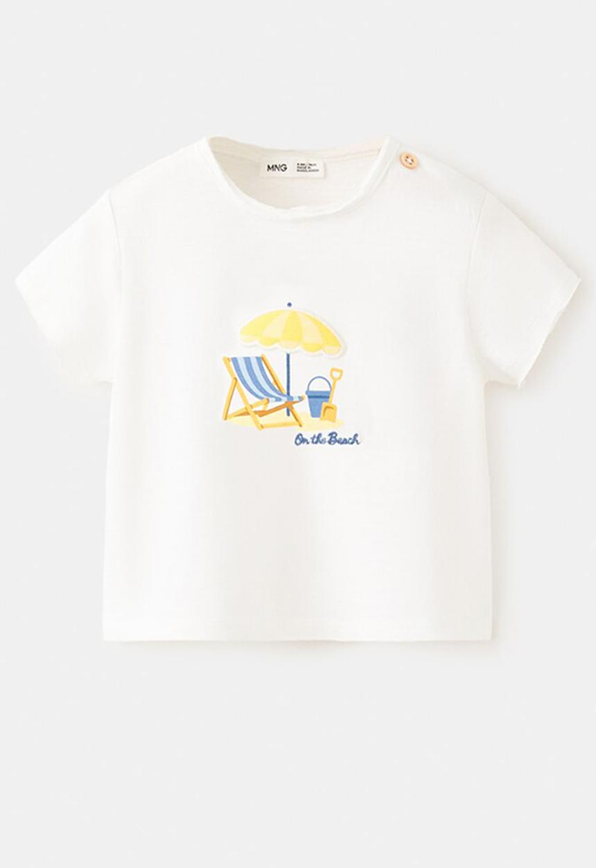MANGO - T-SHIRT BEACH - NATURAL WHITE