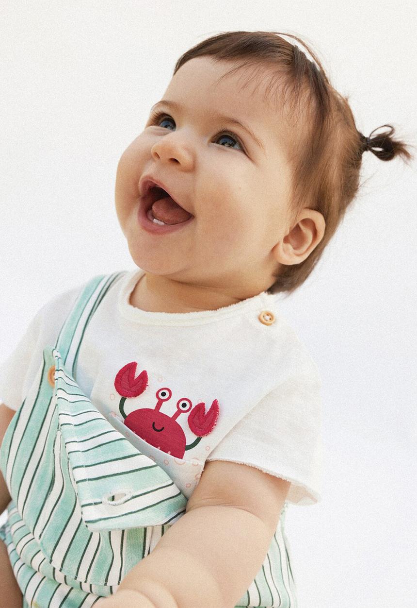 MANGO - T-SHIRT CRAB - NATURAL WHITE