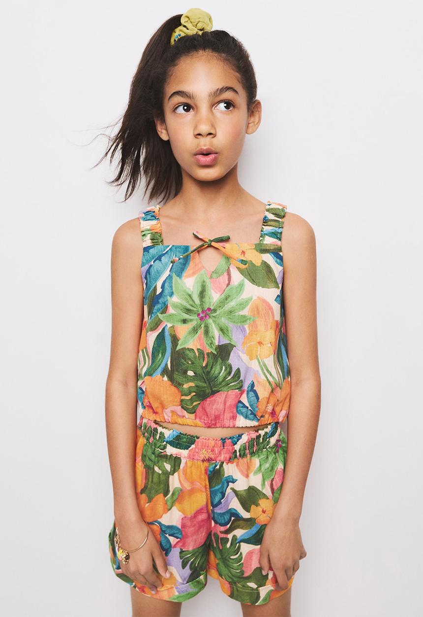 MANGO - BLOUSE TROPISET - BRIGHT ORANGE