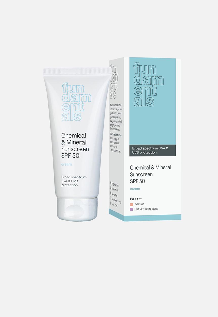 Fundamentals Skincare - Chemical and Mineral Suncreen SPF50