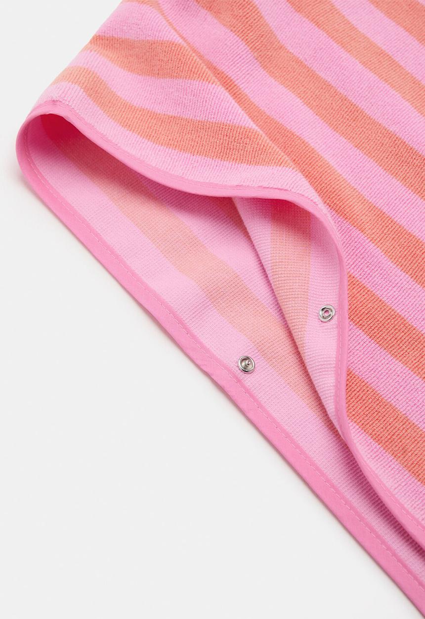 MANGO - Towel stripesp - medium pink