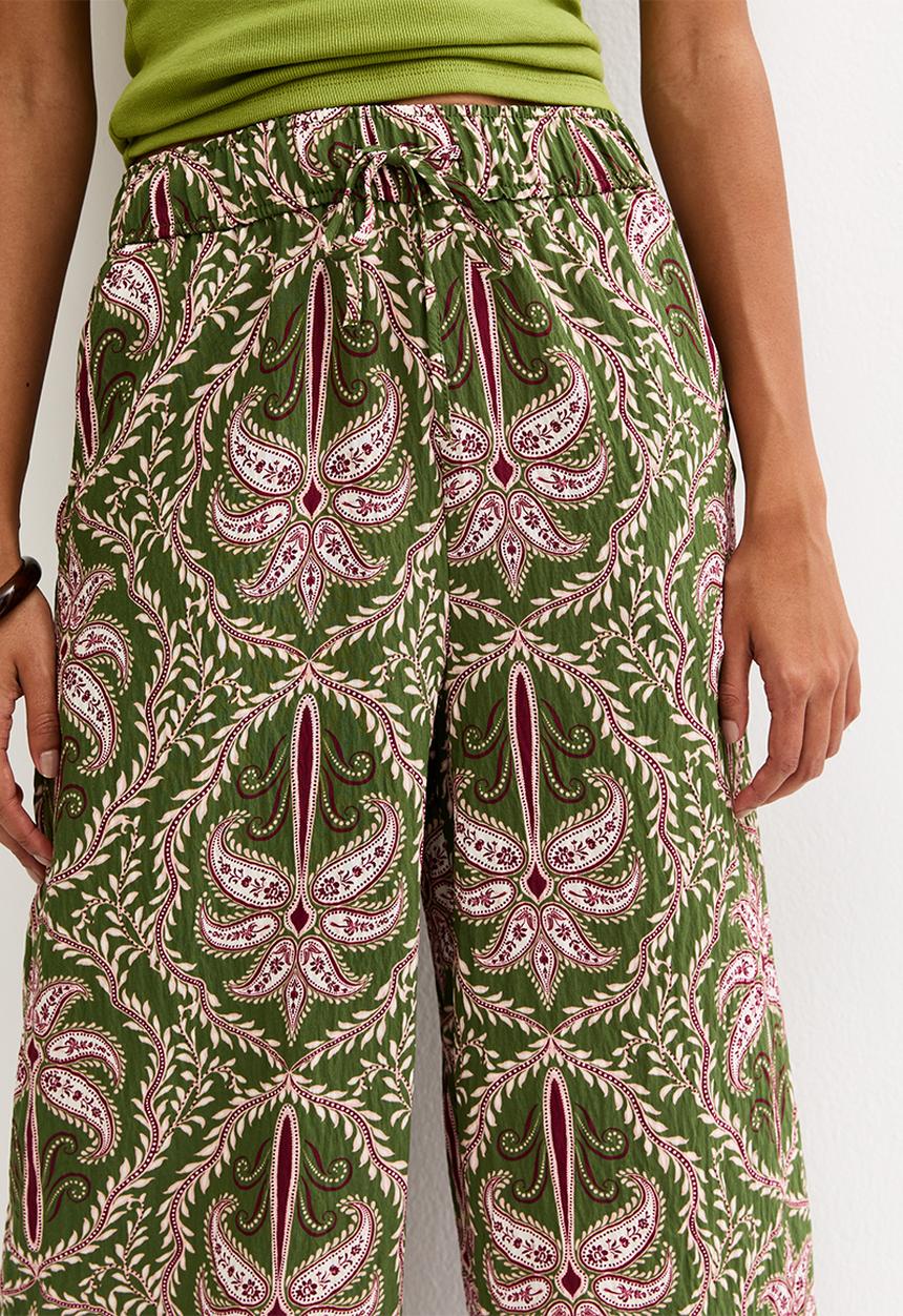 New Look - Bobby plam crop honor trouser - green