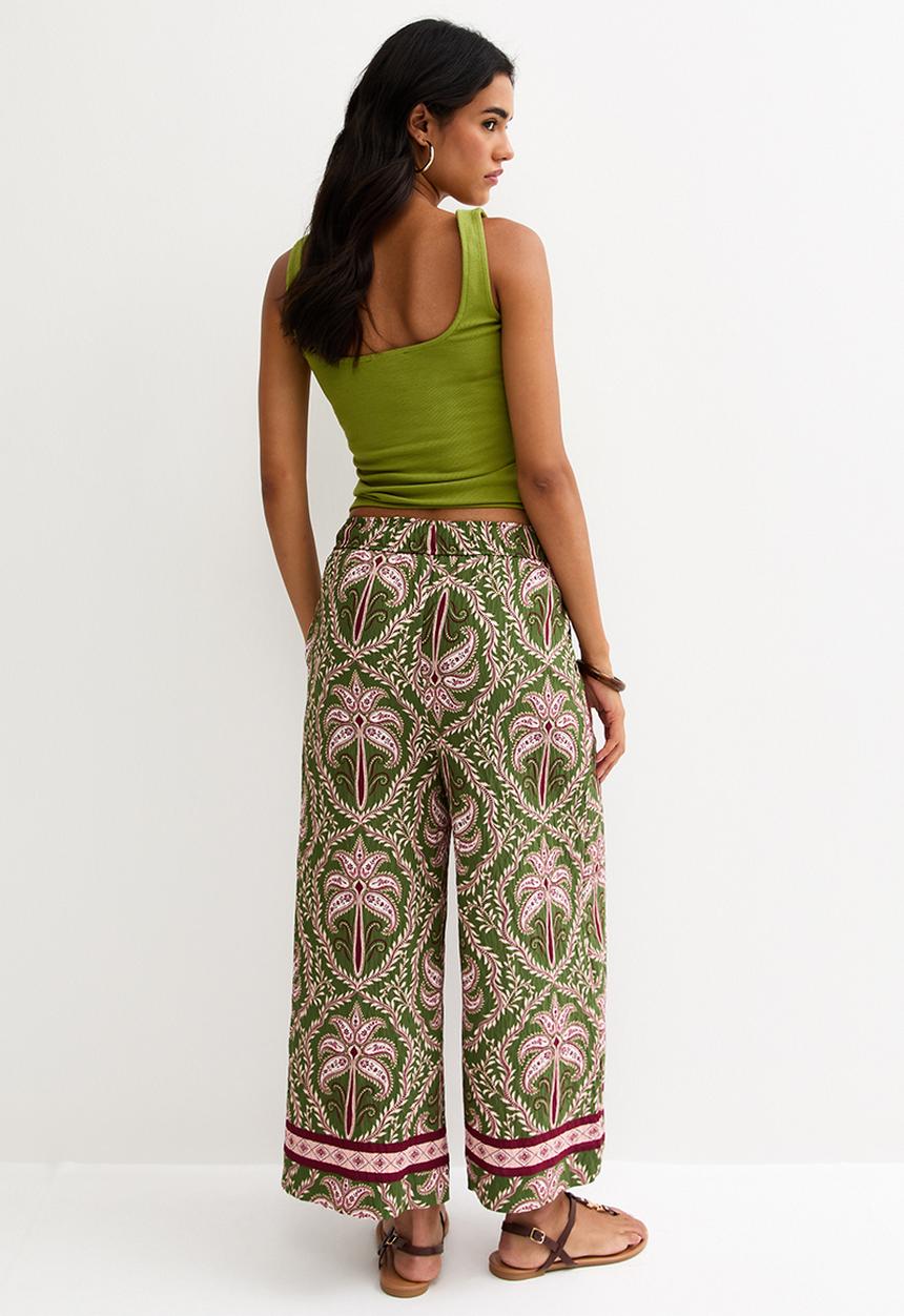 New Look - Bobby plam crop honor trouser - green