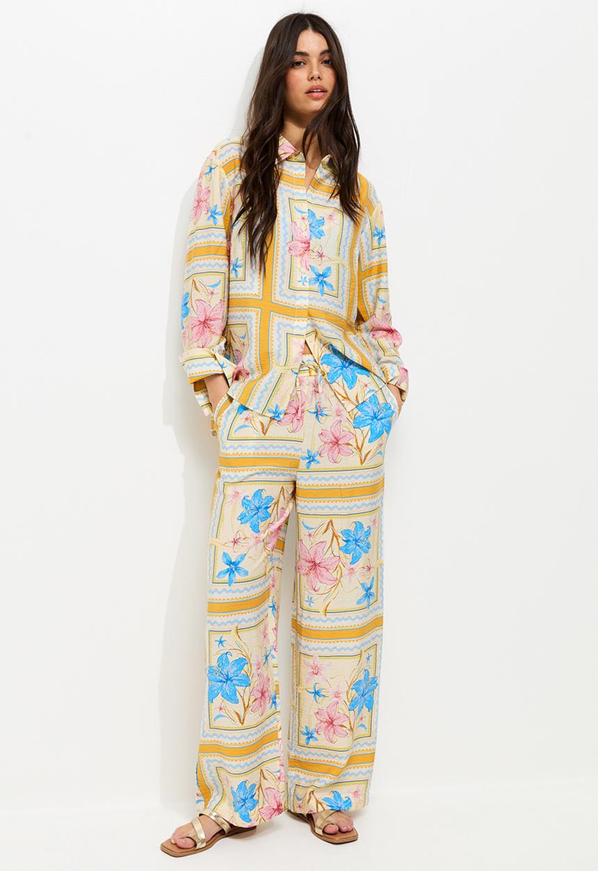 New Look - St lucy tropical honor wl trouser - yellow