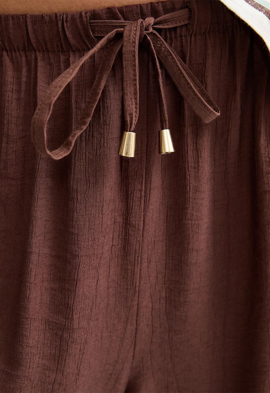 New Look - St kiera crinkle wl trouser - brown