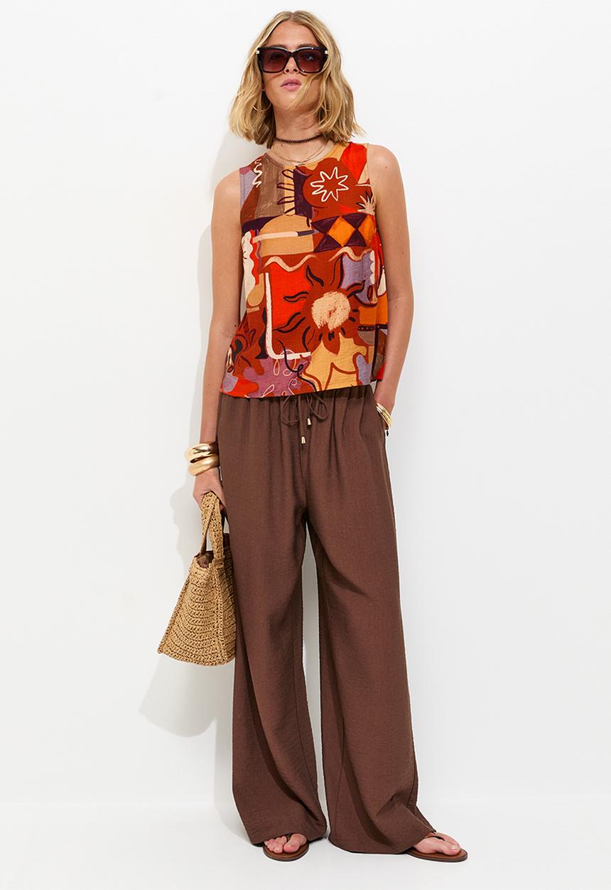 New Look - Faith fantasy toggle wl trouser - brown