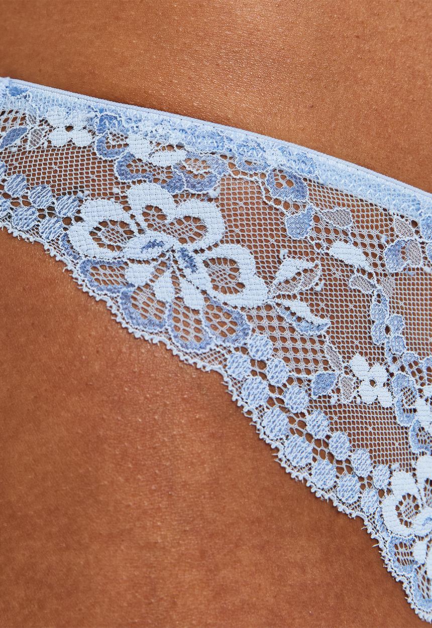 New Look - Two tone lace thong - 45 light blue