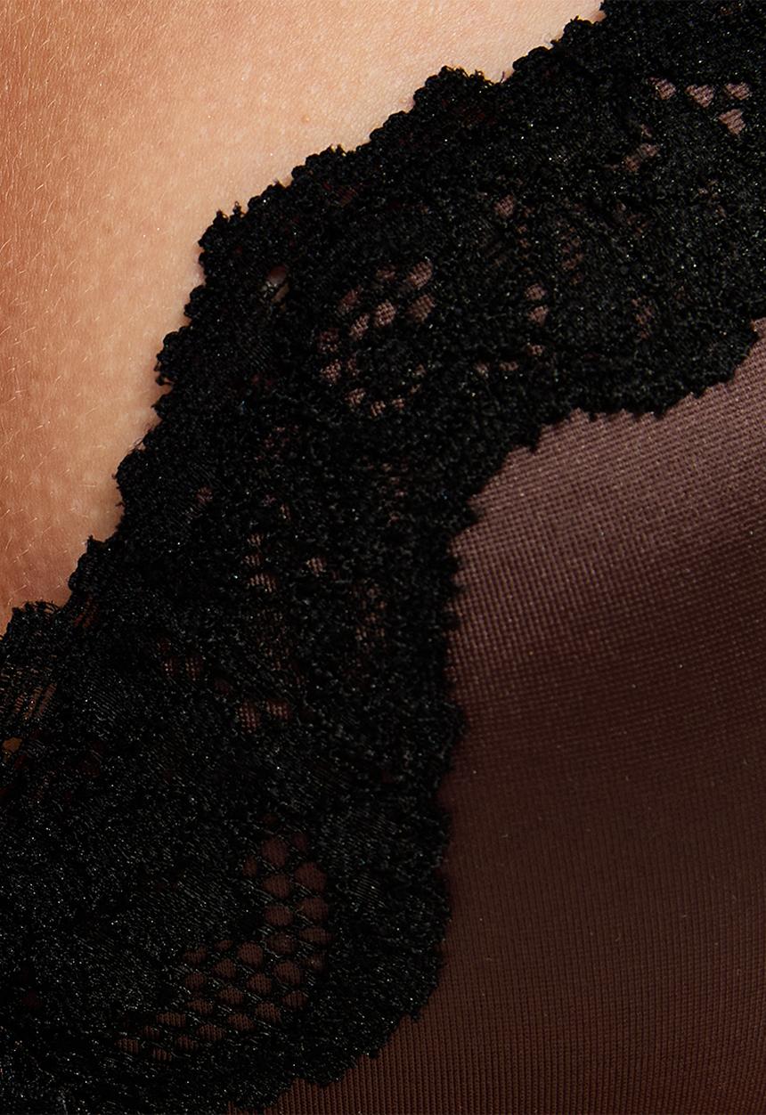 New Look - Satin & lace plunge  - 27 dark brown